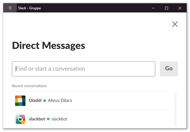Direct messages в Slack